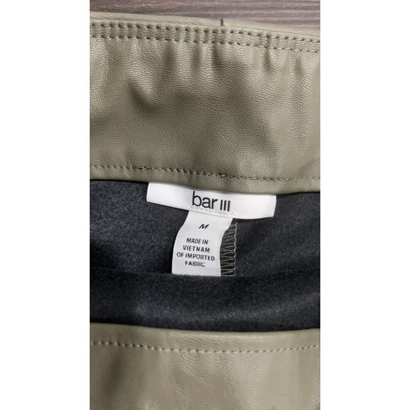 Bar III Green Faux Leather Skirt - Picture 4 of 6